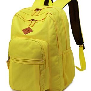 abshoo Classical Basic Womens Travel Backpack For College Men Water Resistant Bookbag (Yellow)