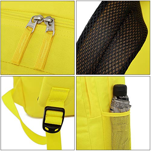 abshoo Classical Basic Womens Travel Backpack For College Men Water Resistant Bookbag (Yellow)