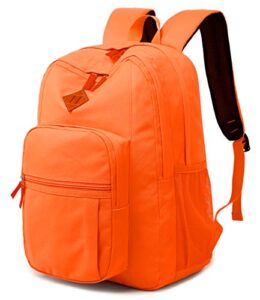 abshoo classical basic womens travel backpack for college men water resistant bookbag (tangerine)