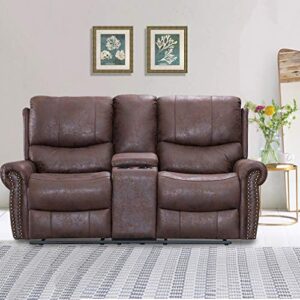 bestmassage recliner sofa reclining couch sofa palomino fabric home theater seating manual recliner motion for living room (love seat)