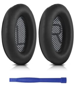 t tersely replacement earpads cushions for bose quietcomfort 35 ii/45 (qc35/qc45/qc35 ii) headphones,with qc35 shaped scrims with 'l and r' lettering qc25 qc15 qc2 soundtrue soundlink ear pads (black)