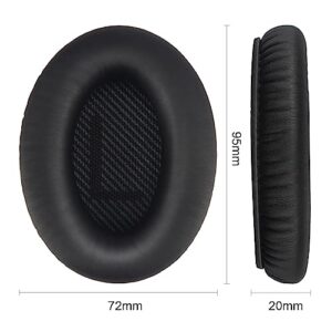 T Tersely Replacement Earpads Cushions for Bose QuietComfort 35 II/45 (QC35/QC45/QC35 II) Headphones,with QC35 Shaped Scrims with 'L and R' Lettering QC25 QC15 QC2 SoundTrue SoundLink Ear Pads (Black)
