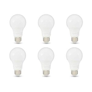 amazon basics - a19 led light bulb, soft white, 12w (equivalent to 75w), dimmable, 10,000 hour lifetime, 6-pack