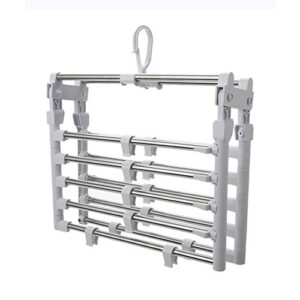 organizeme foldable 10 rack expandable clothes drying rack laundry rack | garment cloth rack - gray