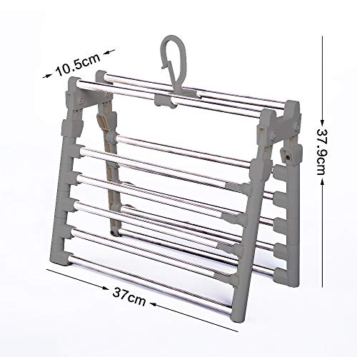 OrganizeME Foldable 10 Rack Expandable Clothes Drying Rack Laundry Rack | Garment Cloth Rack - Gray