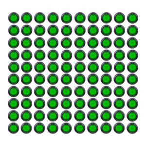 ledvillage 100 pcs 3/4 inch mini round green led bullet side marker clearance lights sealed button w/rubber grommets universal truck trailer pickup tow rv12v dc 3led