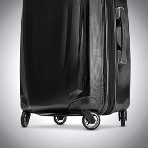 Samsonite Winfield 3 DLX Hardside Expandable Luggage with Spinners, Checked-Large 28-Inch, Black