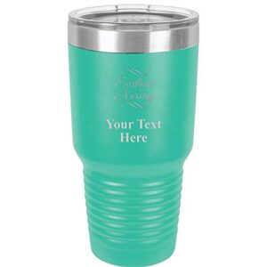 crown awards nursing travel 30oz teal stainless steel vacuum insulated hot/cold tumbler with clear lid - great customizable gift for any special event. bpa free