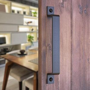 vivalight 10 inch rustic barn door handle pull - solid steel black pull for sliding doors, gates, garages, sheds, fences, closets, pantries - indoor and outdoor use - easy install