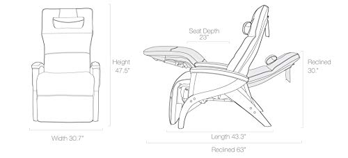 Svago ZGR Newton - The Ultimate Leather Zero Gravity Recliner (Pepper)