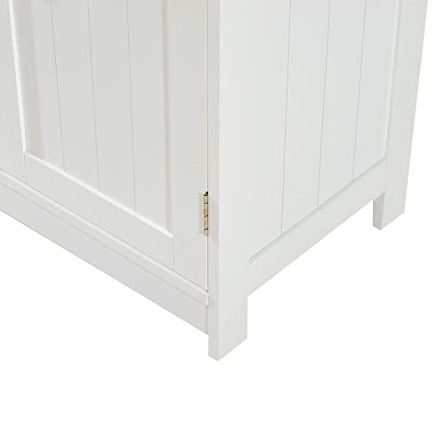 HOMCOM Under Sink Bathroom Cabinet with 2 Doors and Shelf, Pedestal Sink Bathroom Vanity Furniture, White