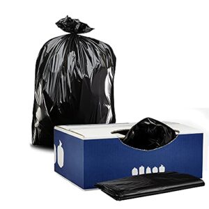 plasticplace contractor trash bags 40-45 gallon │ 3.0 mil │ black heavy duty garbage bag │ 40” x 48” (50 count)