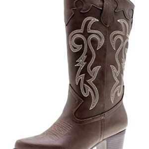 Canyon Trails Women's Classic Embroidered Pointed Toe Western Rodeo Cowboy Boots (8 (M) US Women's, Brown)