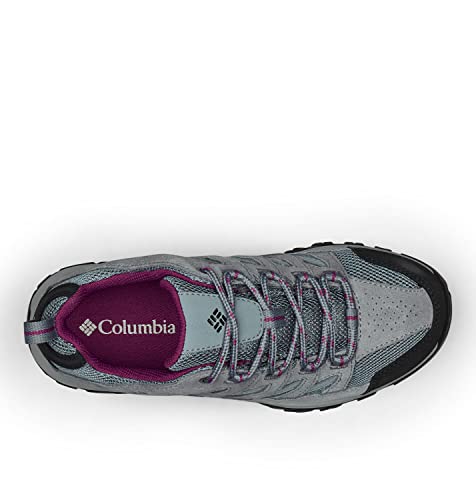 Columbia Womens Crestwood Mid Waterproof Hiking Shoe, Graphite, Wild Iris, 7.5 US