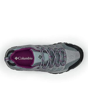 Columbia Womens Crestwood Mid Waterproof Hiking Shoe, Graphite, Wild Iris, 7.5 US