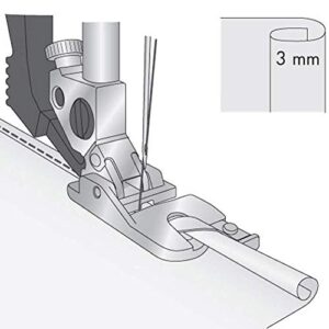 3Pcs Narrow Rolled Hem Sewing Machine Presser Foot Set (3mm, 4mm and 6mm) for All Low Shank Snap-On Singer, Brother, Babylock, Euro-Pro, Janome, Kenmore, White, Elna Sewing Machines