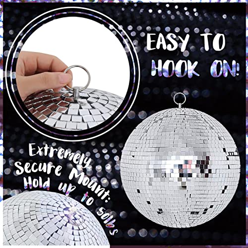 Disco Ball Mirror Ball 12 Inch Mirror Ball Hanging Disco Lighting Ball for DJ Club Stage Bar Party Wedding Holiday Decoration Disco Ball Large