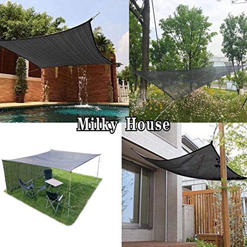 Shade Cloth Sunblock Mesh 6.5FTX6.5FT with 16 Aluminum Grommets Easier to Hang, UV Resistant Shade Sun Black Net Cloth for Greenhouse Flowers Plants Patio Lawn Mesh