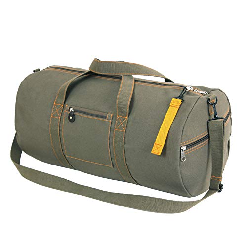 Rothco Canvas Equipment Duffle Bag – Travel & Gym Bag with Heavyweight Cotton Canvas Material – Great for Storing Gear, Clothing, and More – Olive Drab – 24”