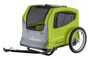 schwinn rascal bike pet trailer, for small and large dogs, large (up to 100lbs), green