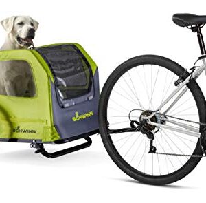 Schwinn Rascal Bike Pet Trailer, For Small and Large Dogs, Large (Up to 100lbs), Green