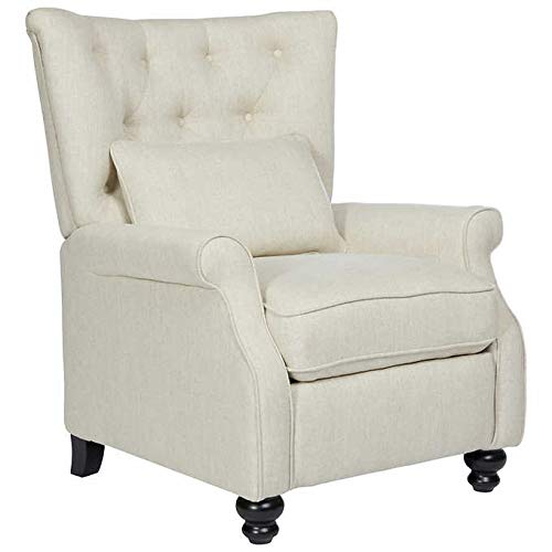 Handy Living Frances Fabric Pushback ProLounger Recliner in Cream