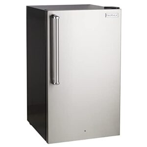 fire magic 20-inch 4.0 cu. ft. premium left hinge compact refrigerator - stainless steel door/black cabinet - 3598-dl