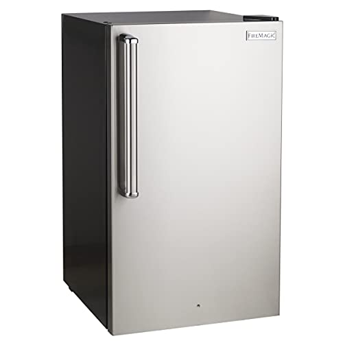 Fire Magic 20-Inch 4.0 Cu. Ft. Premium Left Hinge Compact Refrigerator - Stainless Steel Door/Black Cabinet - 3598-DL