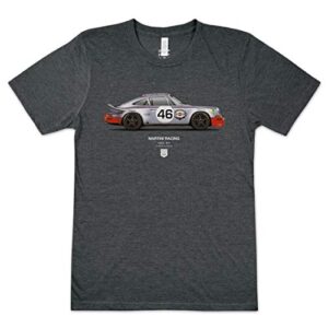 garageproject101 martini racing 911 carrera rsr (le mans) t-shirt (l, heather black)