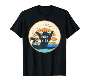 pura vida costa rica shaka sign surfing surfer gift t-shirt