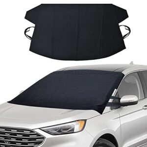 econour car windshield cover for snow, ice and wiper protector| all weather auto sunshade fits for most cars, suv's, vans and truck| leakproof windshield cover | standard (69”x 42.25”) (cover01)