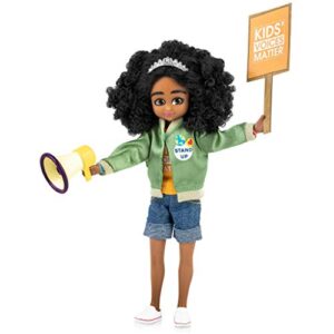 lottie kid activist doll | cute black dolls for girls & boys outfit | doll on a mission! | for 6 year old and up! cute black doll inspired by real-life kid activist, mari copeny. wears