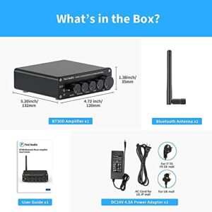 Fosi Audio BT30D Bluetooth 5.0 Stereo Audio Receiver Amplifier 2.1 Channel Mini Hi-Fi Class D Integrated Amp 50 Watt x2+100 Watt for Home Outdoor Passive Speakers/Subwoofer Powered Subwoofer