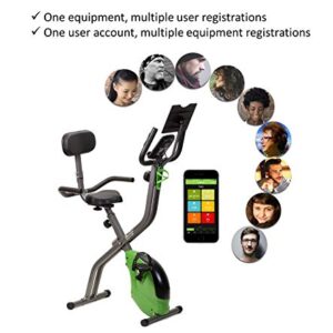 ShareVgo Bluetooth Smart Folding Semi Recumbent Magnetic Upright Exercise Bike with free APP for Indoor Bike Workout Log and Track, Backrest, Pulse Sensors and Tablet Holder - SXB1000