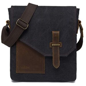 vaschy small messenger bag, vintage canvas leather lightweight crossbody man purse bag