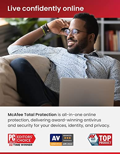 McAfee Total Protection 2023 | 3 Device | Cybersecurity Software Includes Antivirus, Secure VPN, Password Manager, Dark Web Monitoring | Amazon Exclusive 1 Year with Auto Renewal