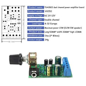 Ximimark DC 1.8-12V TDA2822M Audio Amplifier Board 2.0 Channel Stereo Amp 3.5mm AUX Audio Amplifier Module 2Pcs