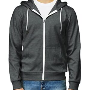 H2H Mens Slim Fit Zip Up Lightweight Long Sleeve Hoodies CHARCOAL US S/Asia M (CMOHOL048)