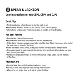 Spear & Jackson CSP4 No. 4 Smoothing Plane