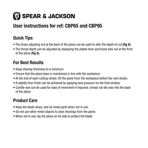 Spear & Jackson CBP65 6 1/2 Inch Block Plane