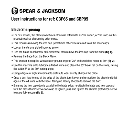 Spear & Jackson CBP65 6 1/2 Inch Block Plane