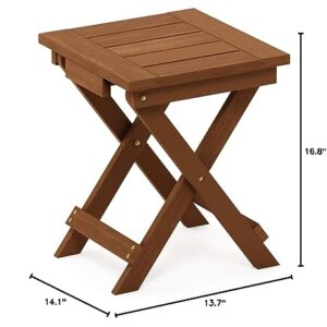 Furinno FG18556 Tioman Hardwood Patio Furniture Outdoor Folding Table Small, Natural