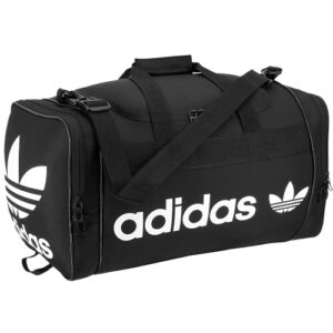 adidas originals santiago duffel bag, black/white, one size