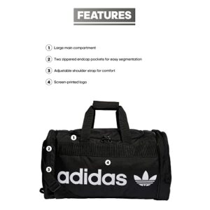 adidas Originals Santiago Duffel Bag, Black/White, One Size