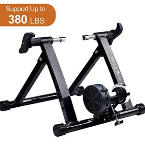 Bike Trainer Stand for 26"-28" Mountain & 700C Road Bikes, Indoor Stationary Bicycle Exercise w Quiet Noise Reduction/Wider 8 Level Resistance