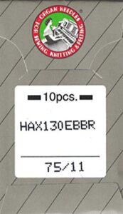 10 organ hax130eb hax130ebbr needles for brother pr-600 pr-650 pr-1000 (size 11 (metric 75)