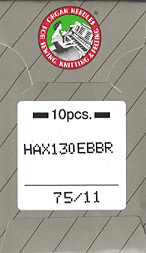 10 ORGAN HAX130EB HAX130EBBR Needles for Brother PR-600 PR-650 PR-1000 (Size 11 (Metric 75)