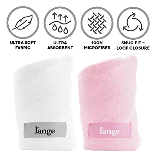 L'ANGE HAIR Microfiber Hair Wrap Towel | Quick-Dry & Frizz-Free Towel for Hair | Best Hair Towel for Curly Hair, Long Hair and Short Hair | Ideal Head Towel for Sleep, Shower, and More (Pink)