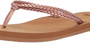 Roxy Women's Costas Sandal Flip Flop, Rose Gold, 8 M US