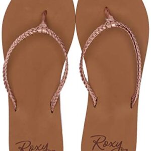 Roxy Women's Costas Sandal Flip Flop, Rose Gold, 8 M US
